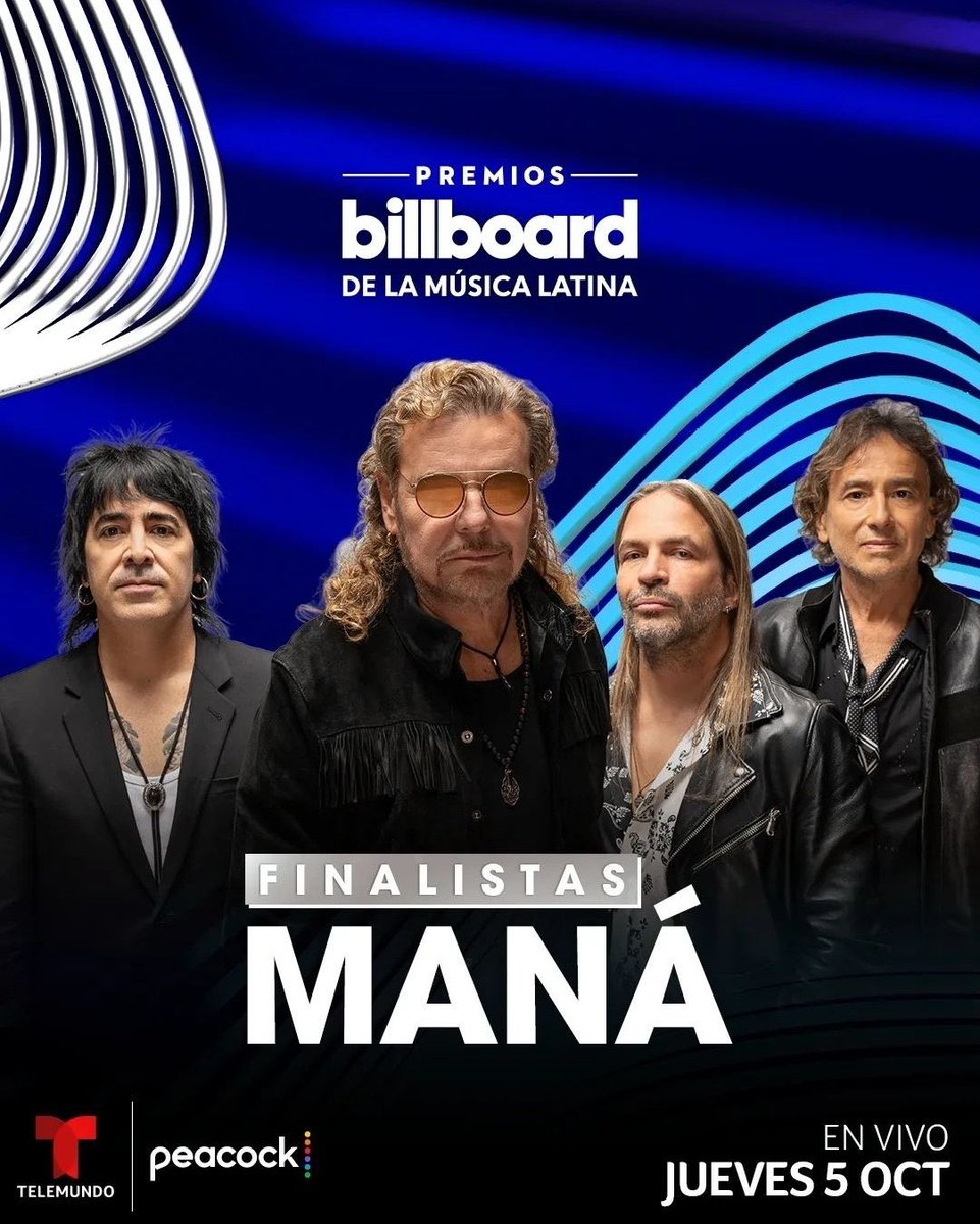 ManaVenezuela's tweet photo. Nominados @manaoficial a los premios @billboardlatin 2023:

Artista “Latin Pop” del Año, Dúo o Grupo / Latin Pop Artist of the Year, Duo or Group.

#Maná #Billboards2023 #LatinBillboard #PremiosBillboard #26agosto #Sabado https://t.co/xbNh11MLeR