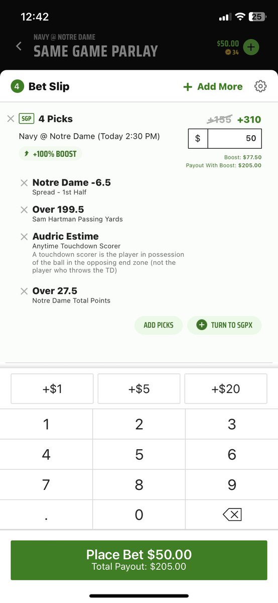 BigSmokePicks's tweet photo. FIRST PLAY OF THE YEAR! BIG SMOKE PICKS IS BACK! 🔥🔥🔥
Here’s what we’re on:

Notre Dame 🍀 -20.5. 3 units! They should blow them out now that we have a real quarterback, one of the best RB’s in the nation, and an elite defense. 

Also an added parlay bonus pick! Let’s get it! https://t.co/LH3jQ5VEAH