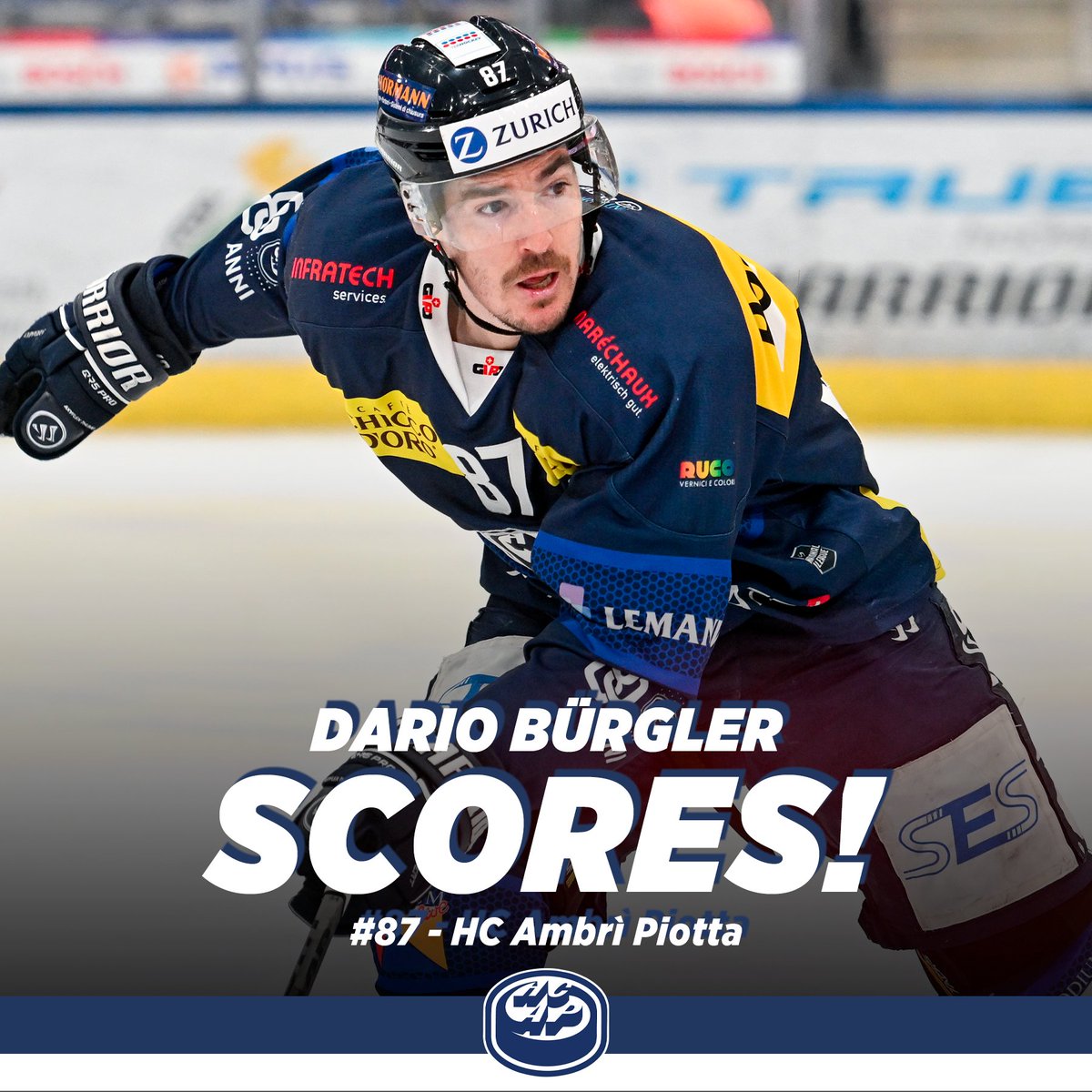 HcapLive's tweet photo. GOL! 🚨 L'Ambrì Piotta accorcia il risultato con Bürgler, che infila in porta un puck rimasto nello slot. Leventinesi ora sotto per 2-1 #HCAP https://t.co/vFeMGcajE5