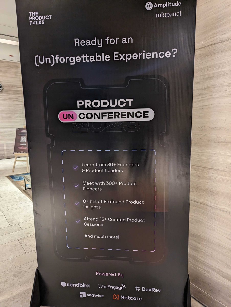 gupsho's tweet photo. Feels so nice to see our logo on the conference boards :) #TPFUnConference23 @segwise_ai https://t.co/ierq3vXYXd