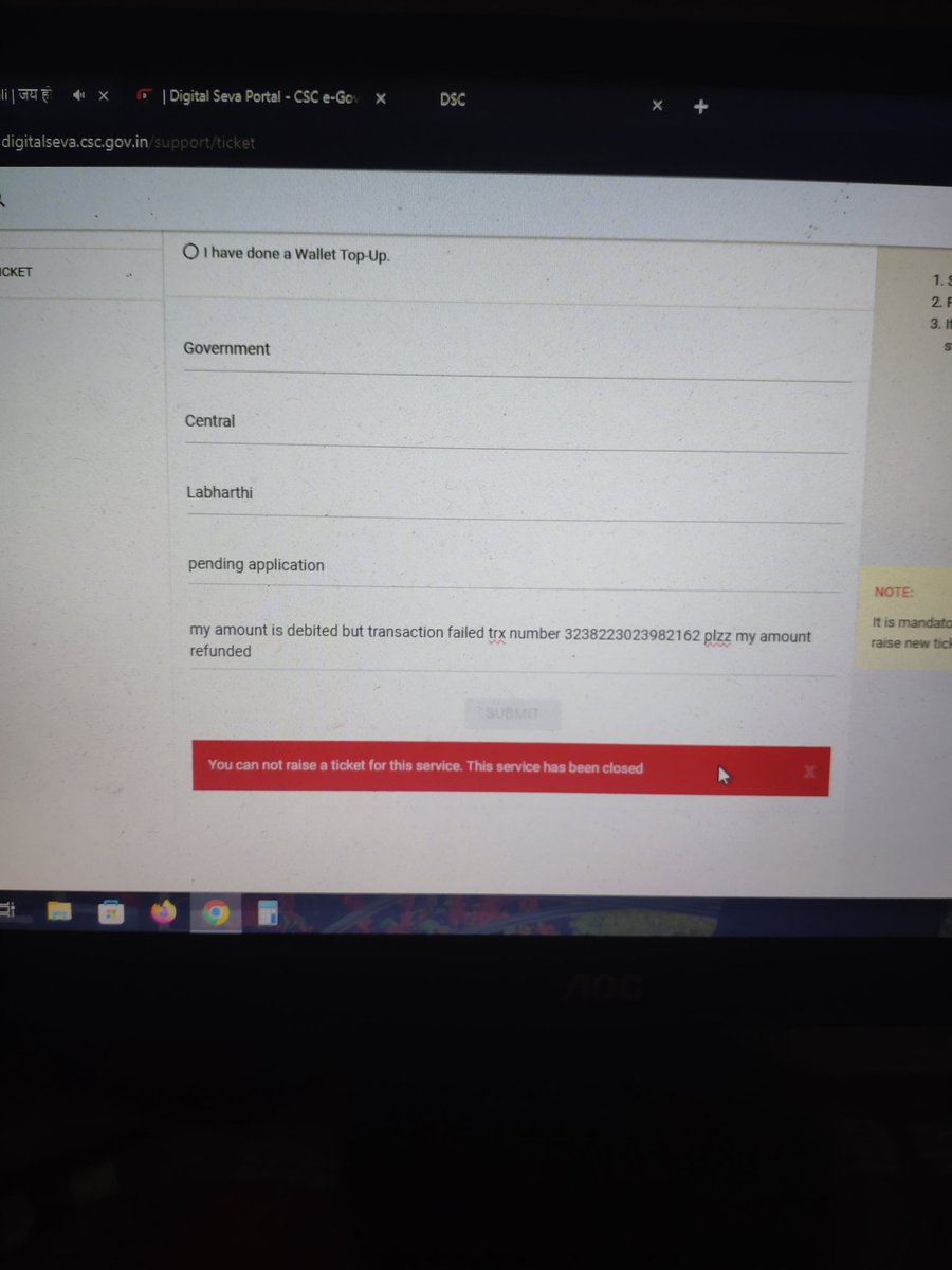 _iam_Chaudhary's tweet photo. @CSCegov_ @ceo_csc  affidavit service bad my amount debited but transaction failed plzz refund my amount https://t.co/t3N0tp96kU