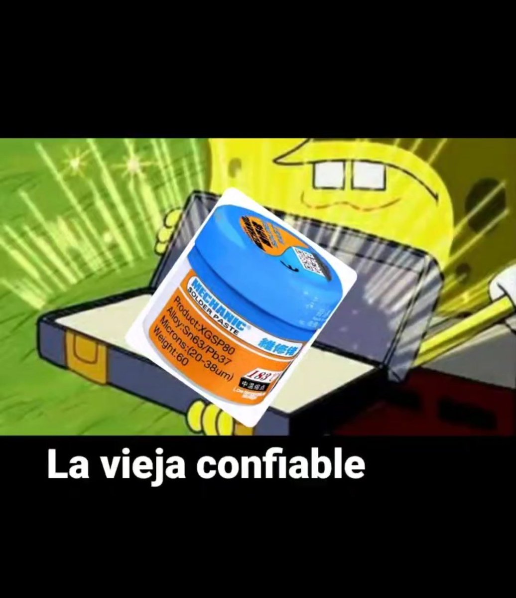 IObrizio's tweet image. Soldadura en pasta ✨

Siempre se puede recurrir a la vieja confiable &quot; Mechanic&quot;.

#solderpaste #soldering #smt #pcb