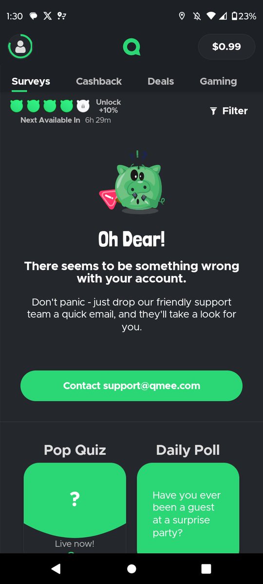 Hi <a href="/qmee/">Qmee</a> - can you PLEASE help with getting this fixed? 😭