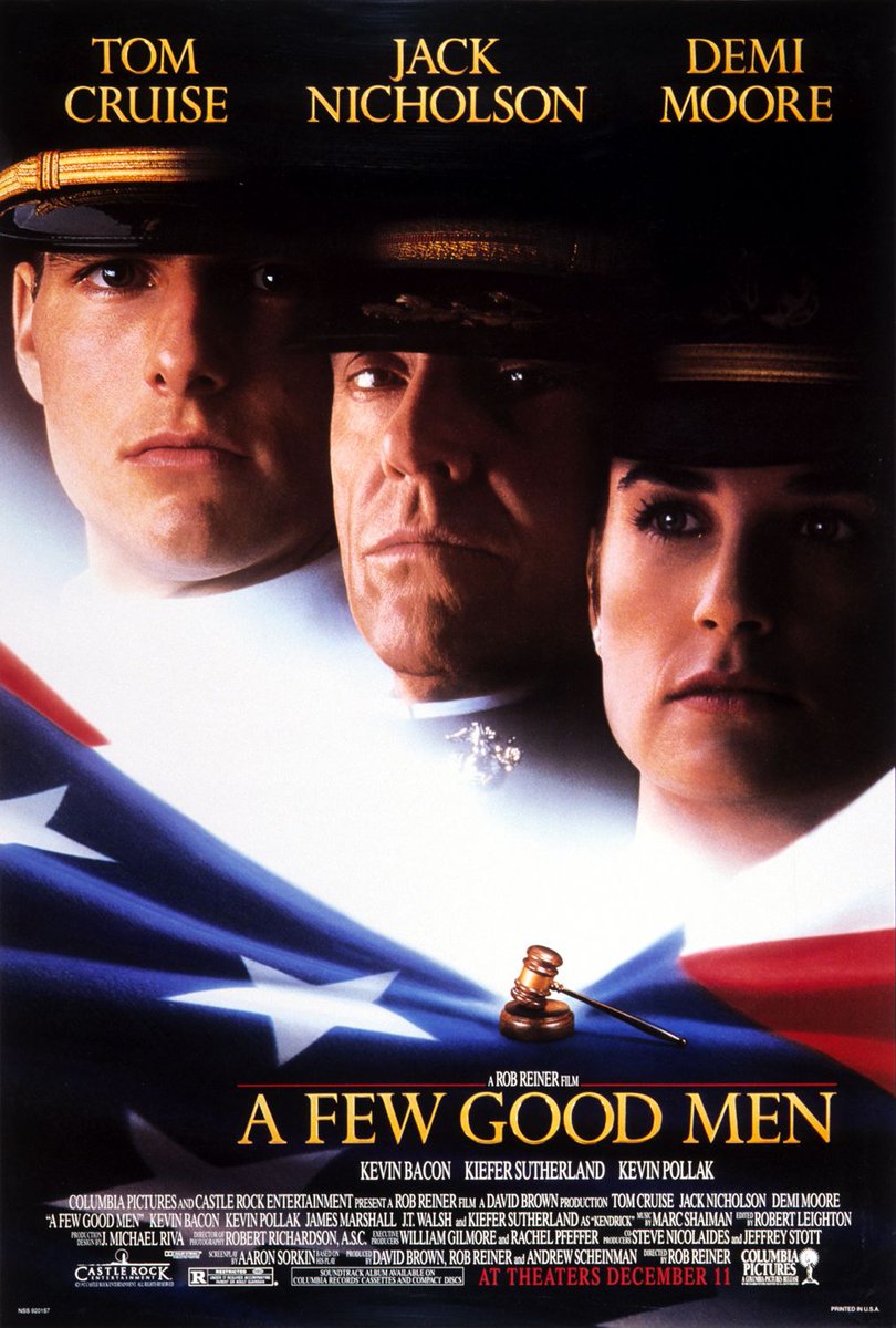 🎫 A Few Good Men 📅 1992 📽 Rob Reiner #️⃣ #TomCruise #JackNicholson #AaronSorkin #DemiMoore #KevinBacon #KieferSutherland #KevinPollak #AFewGoodMen #NowWatching #FilmTwitter #MoviePosters