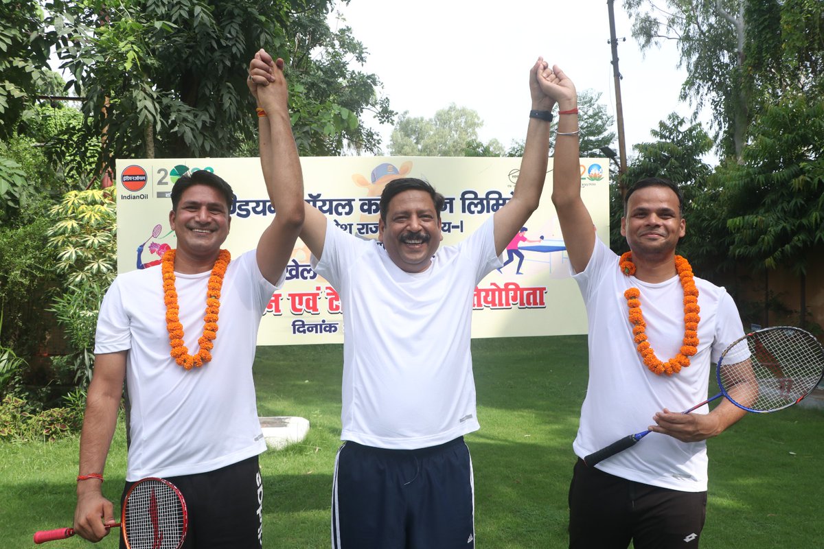 IOCL_UP's tweet photo. "If you are having fun, you are winning". Reiterating this thought, as part of #nationalsportsday2023, ED&amp;SH @IOCL_UP Shri Rajesh Singh launched a Badminton Tournament for UPSO1 employees, fostering the #5S of #sports - #Stamina #Speed #Strength #Skill &amp; most importantly #spirit. https://t.co/wtEfUNeRoV