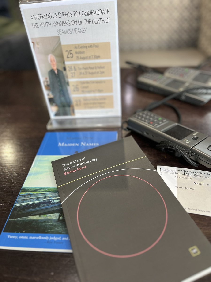 catherineheaney's tweet photo. A symphony of poetry from #alicelyons #niallcampbell #emmamust @martindyar #zaffarkunial each reflecting on the influence of #SeamusHeaney on their work. #anotethatpaysyouback @SHHomePlace #anniversary #bellaghy https://t.co/si8FC8hICw