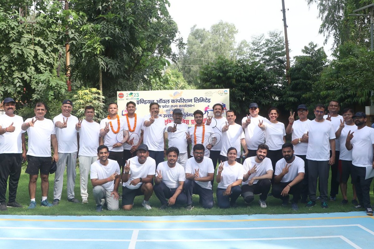 IOCL_UP's tweet photo. "If you are having fun, you are winning". Reiterating this thought, as part of #nationalsportsday2023, ED&amp;SH @IOCL_UP Shri Rajesh Singh launched a Badminton Tournament for UPSO1 employees, fostering the #5S of #sports - #Stamina #Speed #Strength #Skill &amp; most importantly #spirit. https://t.co/wtEfUNeRoV