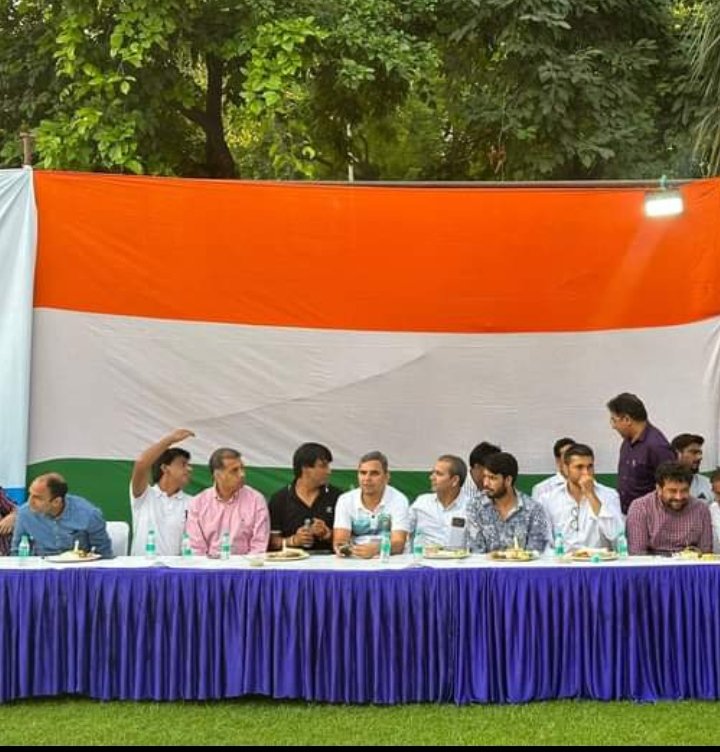 advocatejhkhan's tweet photo. A meeting &amp; fruitful discussion was organised by NSUI Delhi for the upcoming DUSU Elections 2023, Participated by senior Congress leaders @nsui office bearers &amp; former office bearers &amp; others. @Neerajkundan @kanhaiyakumar @nadeeminc  @LambaAlka  @duttabhishek @BPSinghINC_ https://t.co/mKWiHujiJV