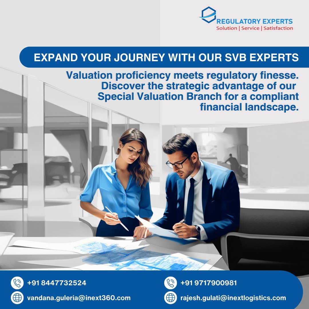 RegulatoryExp's tweet photo. Where precision meets protection - our Special Valuation Branch offers more than numbers. It's your compliance shield in a complex financial world. 🛡️💰

Contact Us:
+91 84477 32524,
+91 97179 00981

#ValuationExperts #RegulatoryValuations #SpecialValuationServices #Compliance https://t.co/DL9GOMlMGF