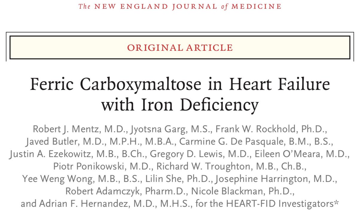 YeeWengWong's tweet photo. Iron Deficiency in #HFrEF

On behalf of the Heart-FID study, we are pleased to share the results during #ESC and publication in #nejm. Pivotal step today in addressing an important patient need.

Clearly more to learn from the data!

https://t.co/NI0sETOrWO https://t.co/6fDcYrWpQg