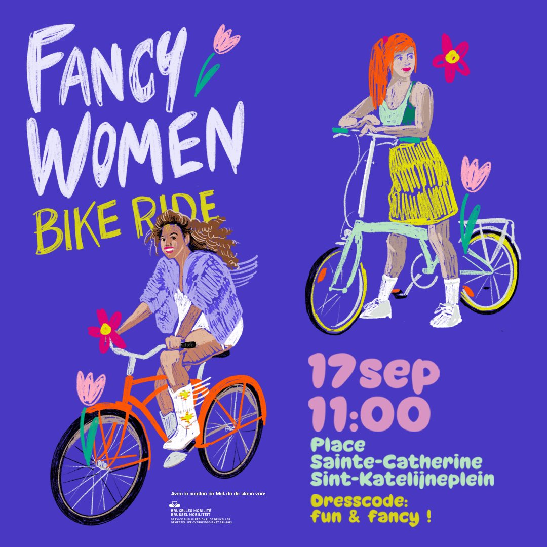 Brussels riders - please join us for the #FancyWomenBikeRide on Car Free Sunday. We plan an 8 km city ride, dressed ‘fancy,’ to be together and inspire more women to take up cycling. Because any woman on a bike, anywhere, anytime, normalises biking for other women. <a href="/FWBR_official/">Fancy Women Bike Ride</a>