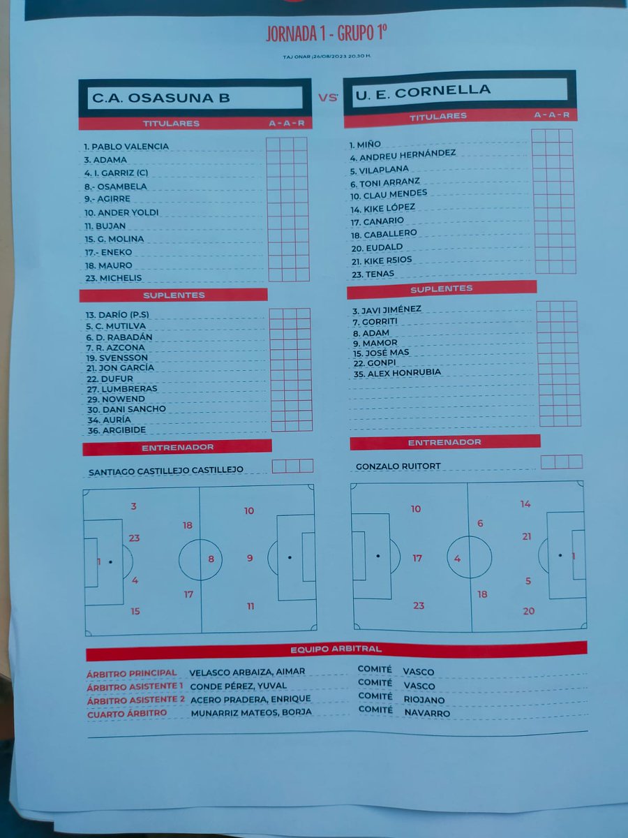 Debut del juvenil Mauro Echegoyen (2005) con Osasuna Promesas en #1Rfef