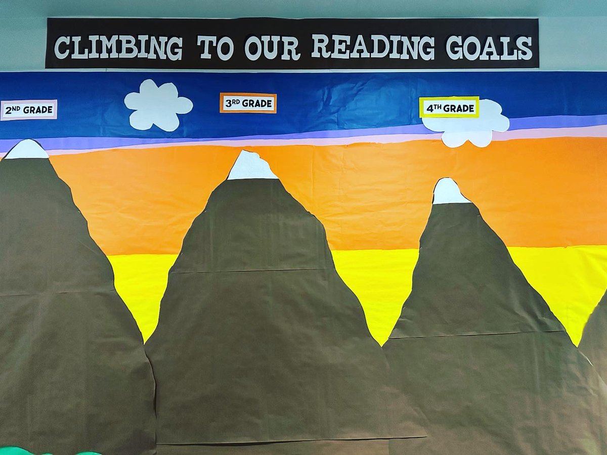 Stay tuned, there are new goals on the horizon! 
We are on the cusp of setting new school-wide reading goals. With every page we turn &amp; every word we utter, we will be pushing forward. Although we all "peak" at different heights &amp; on our own time, what matters is that we try!