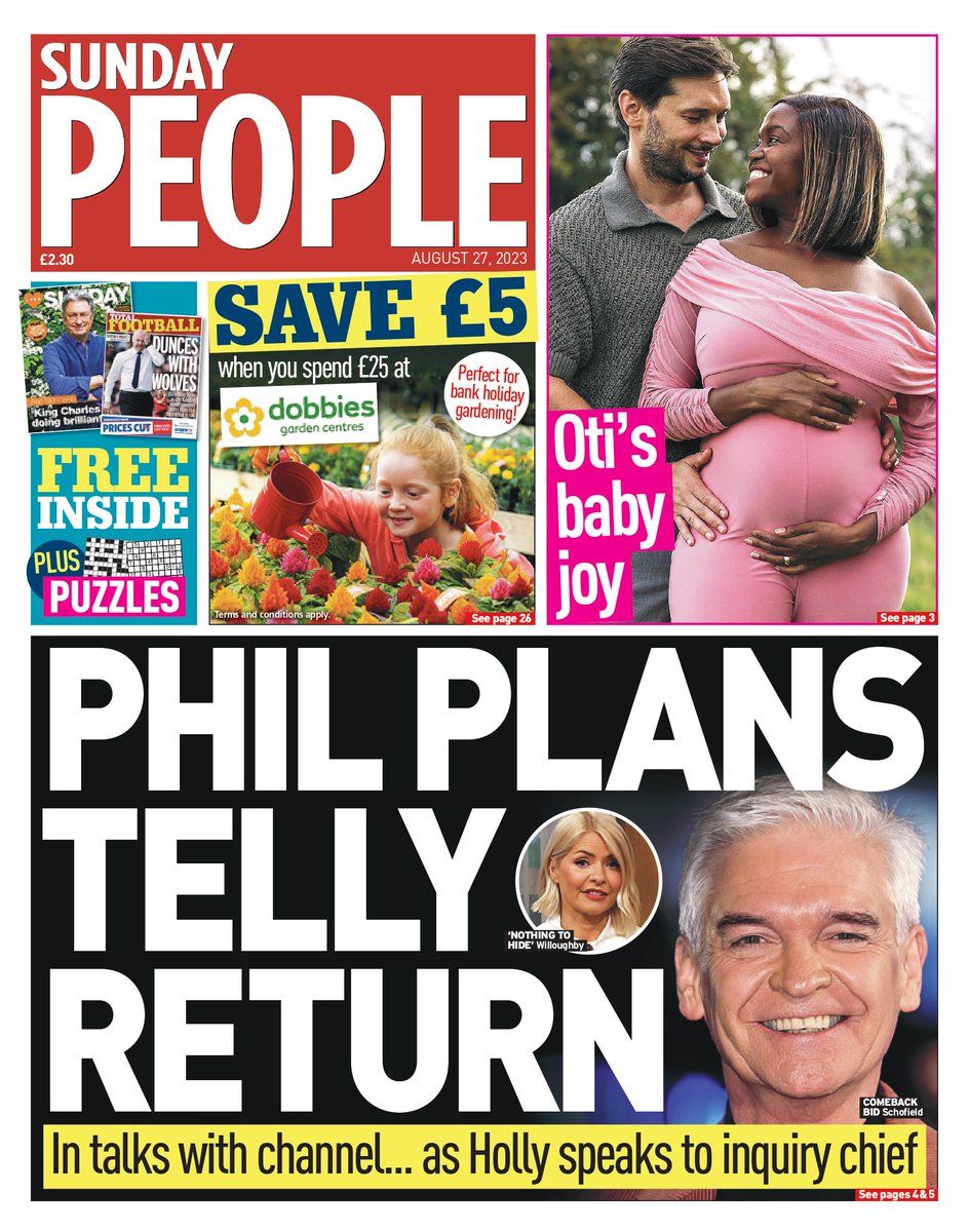 thesundaypeople's tweet photo. Sunday's front page: Phil plans telly return

#TomorrowsPapersToday

https://t.co/qIrnSFZY4C https://t.co/YTOMSIzoBl