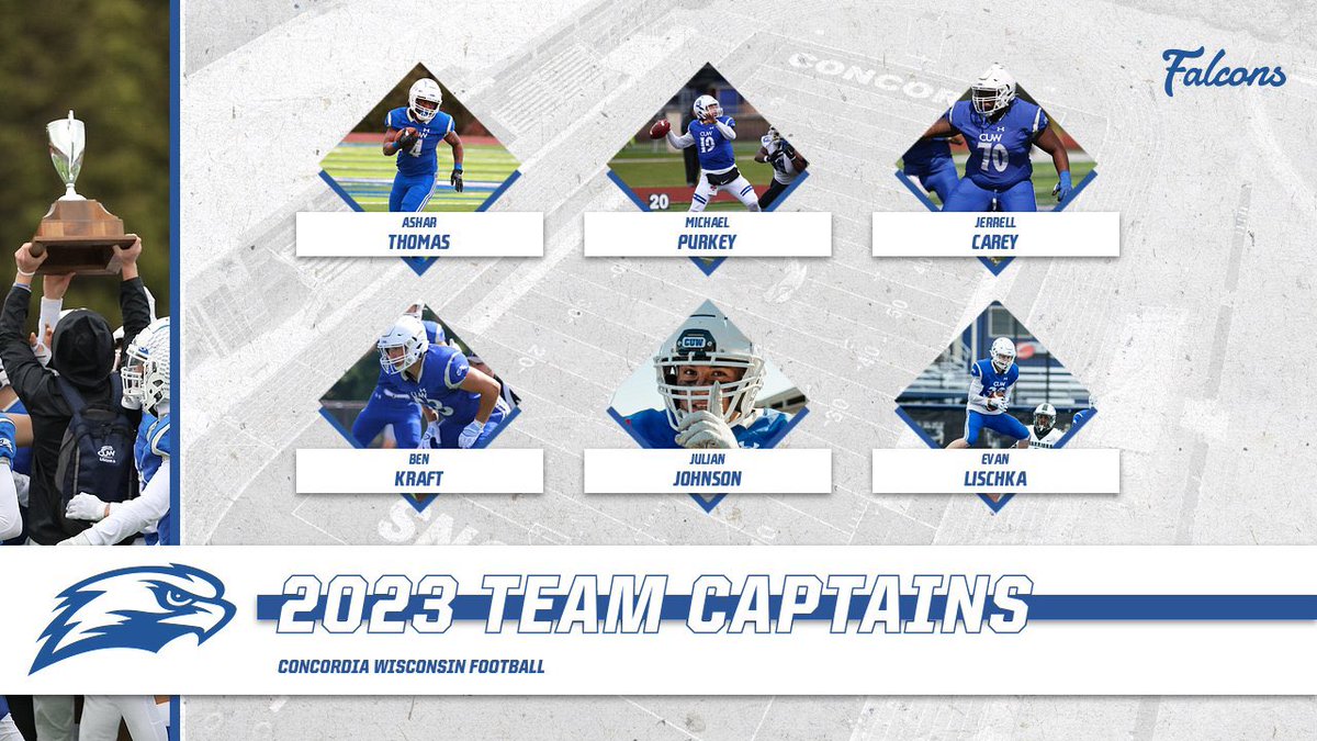 CUWFB's tweet photo. Proud to announce our team captains for the 2023 season! #CUWFootball https://t.co/vRLHAXhfCv