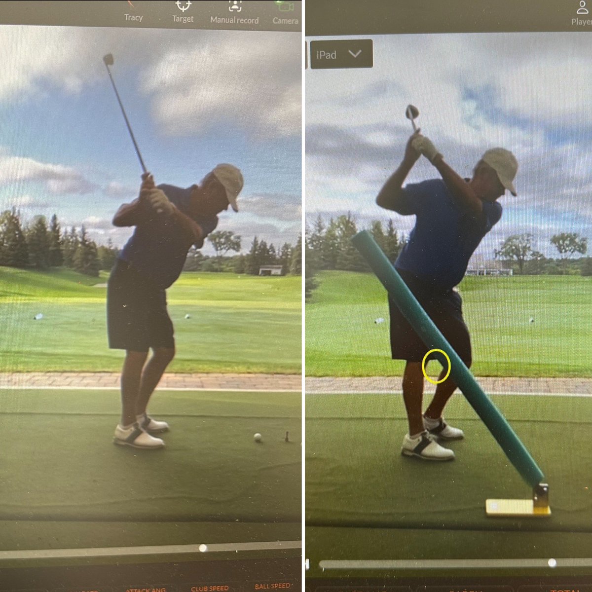 justink22's tweet photo. @shkeengolf Pro! Literally had this example this morning. Path was 8-10 inside-out on the left. On the right - loading the trail hip better and heightening the hand path together 👍 https://t.co/fV3Xa9Dcwh