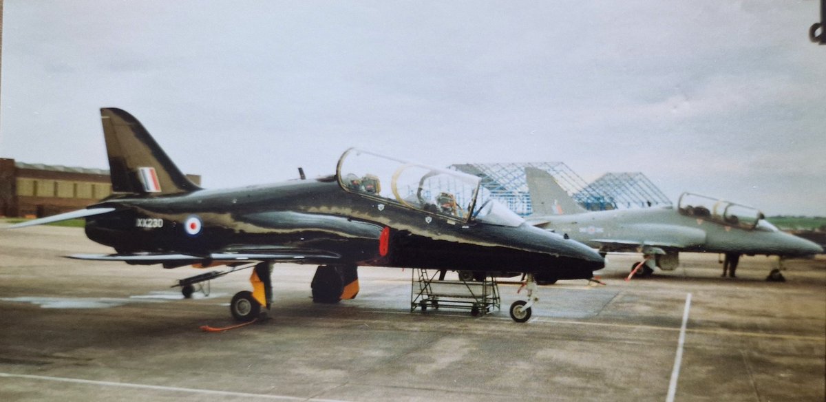 Flashback to RAF St Athan circa early 90's &amp; the Hawk had just began to be sprayed black (it was to lose the yellow stripes) #stem #engineering #planespotting #aviationlovers #avgeek #avporn #raf #rafphotographers #rafstathan #hawk #tornado #redarrows #flashback #militaryaviation