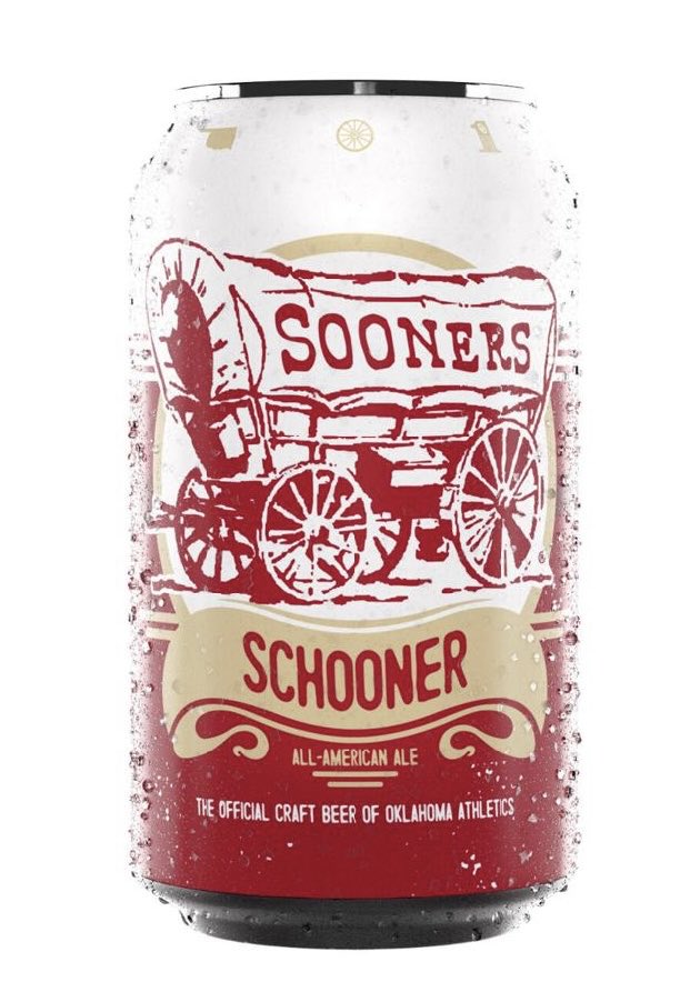 Brett_McMurphy's tweet photo. Schooner All-American Ale named official craft beer of Oklahoma athletics &amp; will be sold at OU home games https://t.co/PTFkgcE8WL