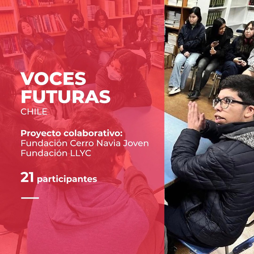 Estamos muy contentos, ya que 21 jóvenes de la Fundación Cerro Navia Joven han participado en el proyecto global #VocesFuturas de la Fundación LLYC @fundacionllyc #LLYCChile para apoyar juntos al Liceo Bicentenario de Cerro Navia.#proyecto #apoyo #apoyoajovenes #comunicacion
