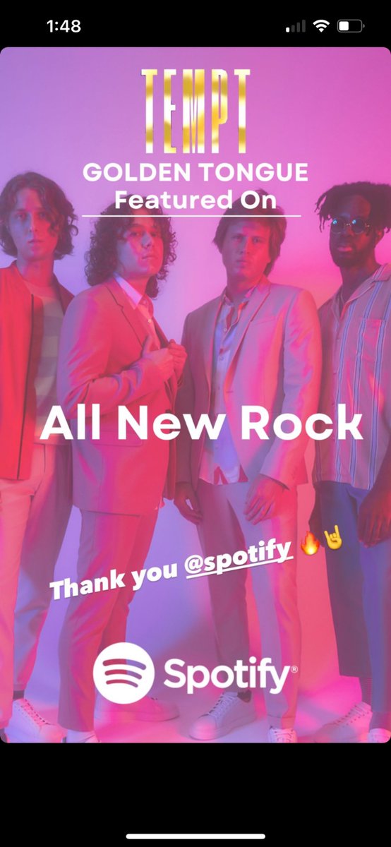 LLCOOL14's tweet photo. Thank you @SpotifyUSA @AppleMusic @amazonmusic for featuring this amazing new track from Tempt! Check it out and check out their new album that dropped yesterday! It’s a must listen! @TemptBand @allihagendorf @siriusoctane @tommylondon #newmusic #newrock #nyc #rockband https://t.co/hj1CEBmEMi