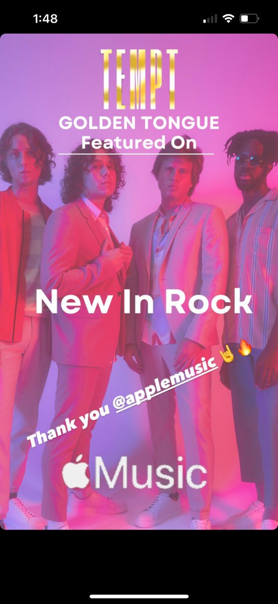 LLCOOL14's tweet photo. Thank you @SpotifyUSA @AppleMusic @amazonmusic for featuring this amazing new track from Tempt! Check it out and check out their new album that dropped yesterday! It’s a must listen! @TemptBand @allihagendorf @siriusoctane @tommylondon #newmusic #newrock #nyc #rockband https://t.co/hj1CEBmEMi