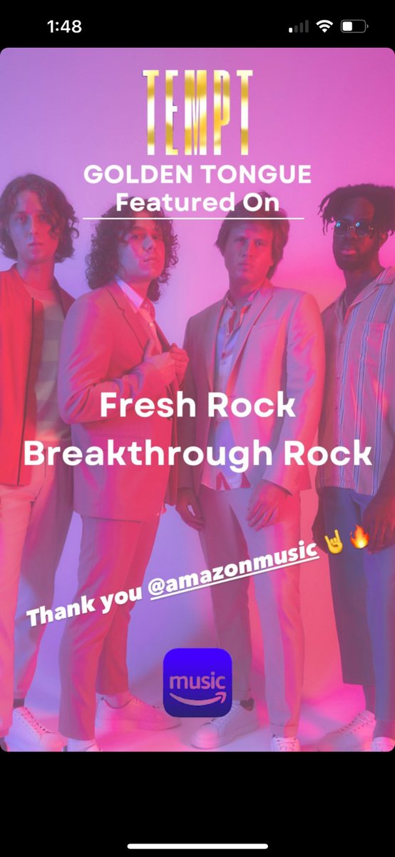 LLCOOL14's tweet photo. Thank you @SpotifyUSA @AppleMusic @amazonmusic for featuring this amazing new track from Tempt! Check it out and check out their new album that dropped yesterday! It’s a must listen! @TemptBand @allihagendorf @siriusoctane @tommylondon #newmusic #newrock #nyc #rockband https://t.co/hj1CEBmEMi