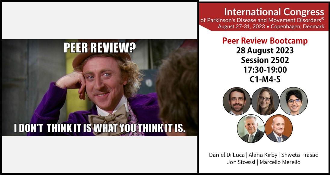 Have frequent disagreements over what’s the “correct” way to peer review? Come learn about peer review at the Peer Review Bootcamp #MDSCongress @movedisorder @dilucadaniel @mmerello @lockholm