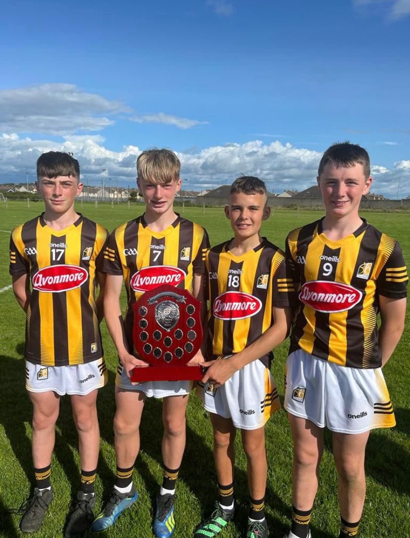 Barrowrangers's tweet image. Well done to our 4 representatives, (L-R) Odhran Prendergast, Jake Barcoe, Jack Bolger and Daniel Lawlor who were on the Kilkenny u14 panel who won the Tony Forristal Shield today in Waterford. @KilkennyCLG