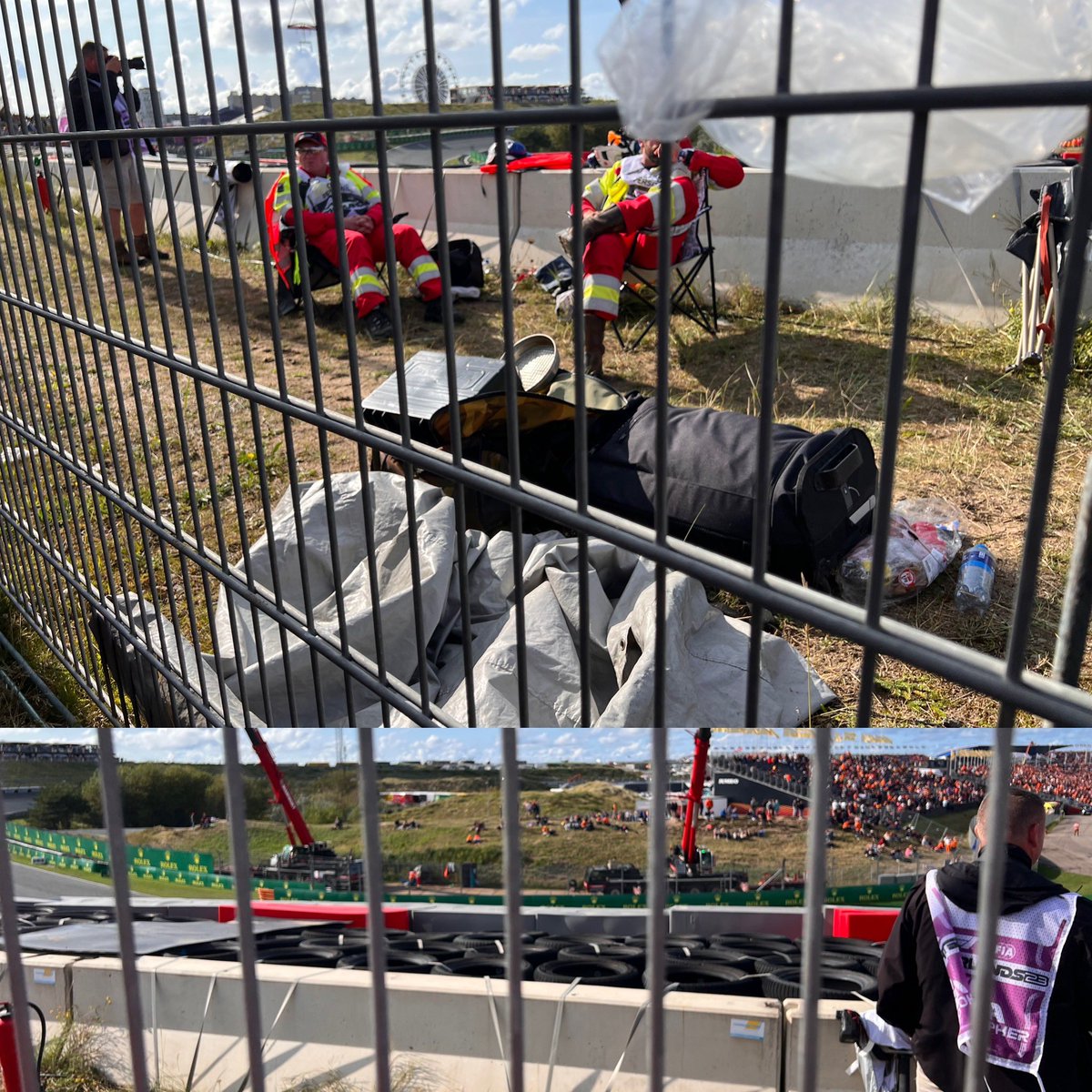 Beautifull day at #DutchGP #F1 🏎️🏎️🏎️ #gomax <a href="/Max33Verstappen/">Max Verstappen</a> 🙈 Also typical Dutch? Marshalls who take their own food and umbrella!!! <a href="/Knack/">Knack</a> @zandvoortcirquit take care of your volunteers!!