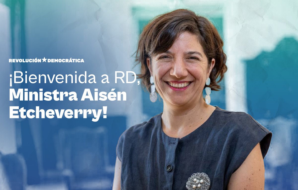 RDemocratica's tweet photo. Le damos la más cordial bienvenida a nuestra nueva compañera de partido, Aisén Etcheverry, ministra de @min_ciencia. Agradecemos la confianza y el entusiasmo, además del compromiso con la ciencia, tecnología e innovación, para construir un mejor país.

#BienvenidaAisén https://t.co/bhjrb8pGyS
