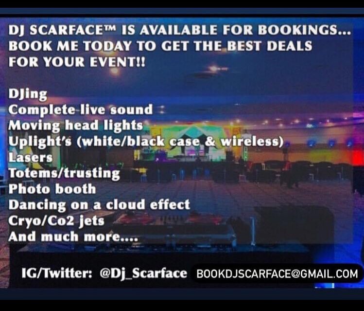 Dj_Scarface's tweet image. DJ SCARFACE™ IS AVAILABLE FOR BOOKINGS... 

BOOK ME TODAY TO GET THE BEST DEALS FOR YOUR EVENT!! 

#dj #djgear #michigan #music #detroit #setup #club #djlife #djlifestyle #rane #serato #scratchlive #scratch #live #turntables #turntablism #soundguy  #conglomeratedjs #djscarface