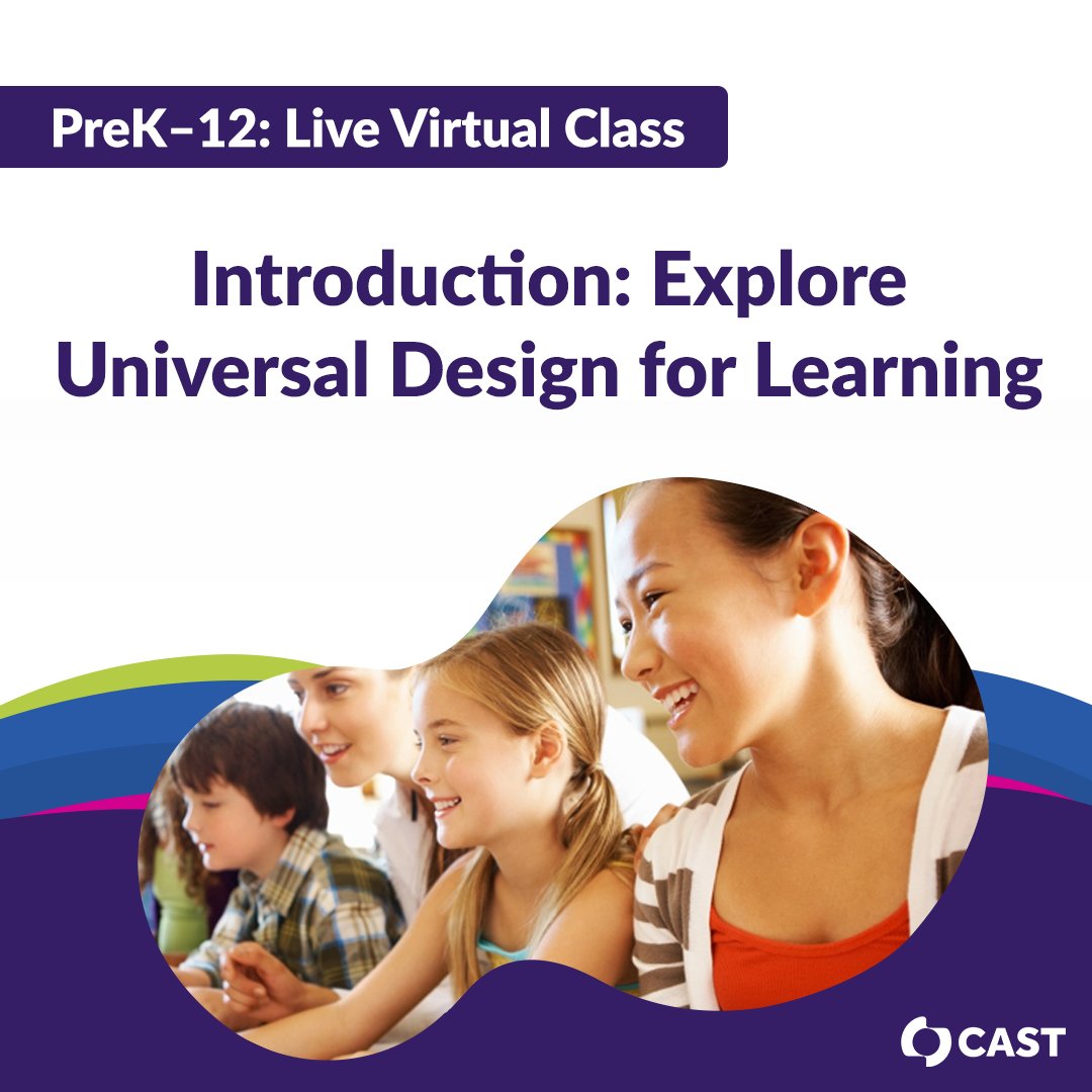 New to Universal Design for Learning? Our 2-day live virtual class designed for PreK–12 educators and administrators will give you a jump start on your #UDL journey. Space is limited, so register today! Class starts September 25 👉 ow.ly/A5iM50PCR4K #education #school #K12