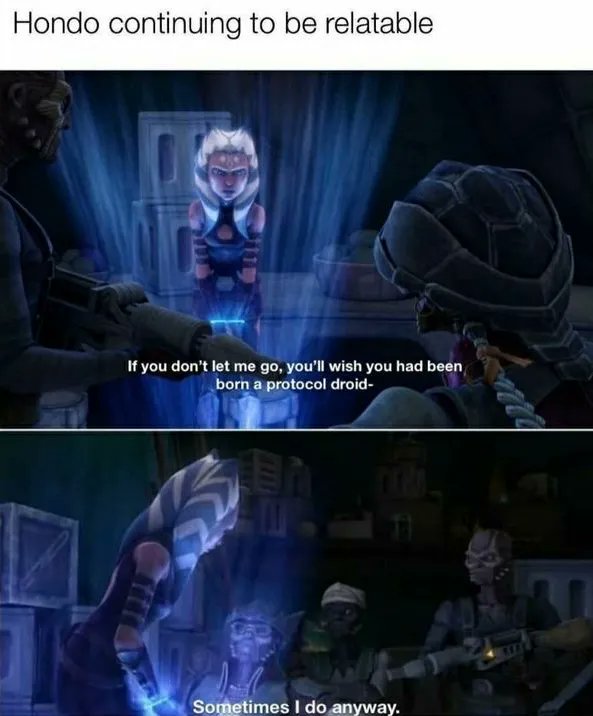 SWCultureLive's tweet image. Hondo had no chill. 😂

#StarWars #Ahsoka