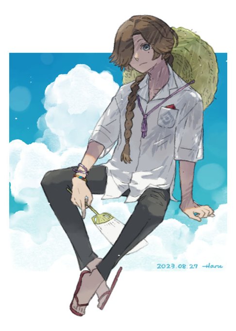 「cloud straw hat」 illustration images(Latest)｜3pages