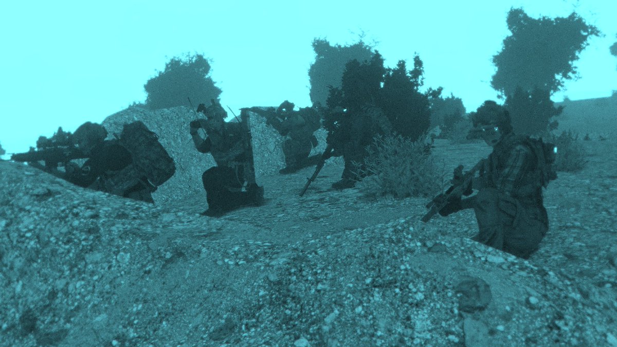 GrupoSpecter's tweet photo. Pequeña avanzadilla del "butcher 1" realizando labores de recon para asegurar el terreno antes del avance de todo el grupo. 🌙🌕

#GrupoSpecter #Arma3 #Milsim https://t.co/dbWn0Yptjr