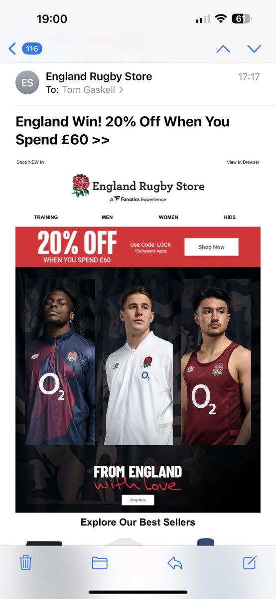 tgaskell77's tweet photo. @EnglandRugby @EnglandRugby Your marketing team is almost as embarrassing as the management of the squad. 
@RFU #ENGvFIJ https://t.co/9DyulTwtOx