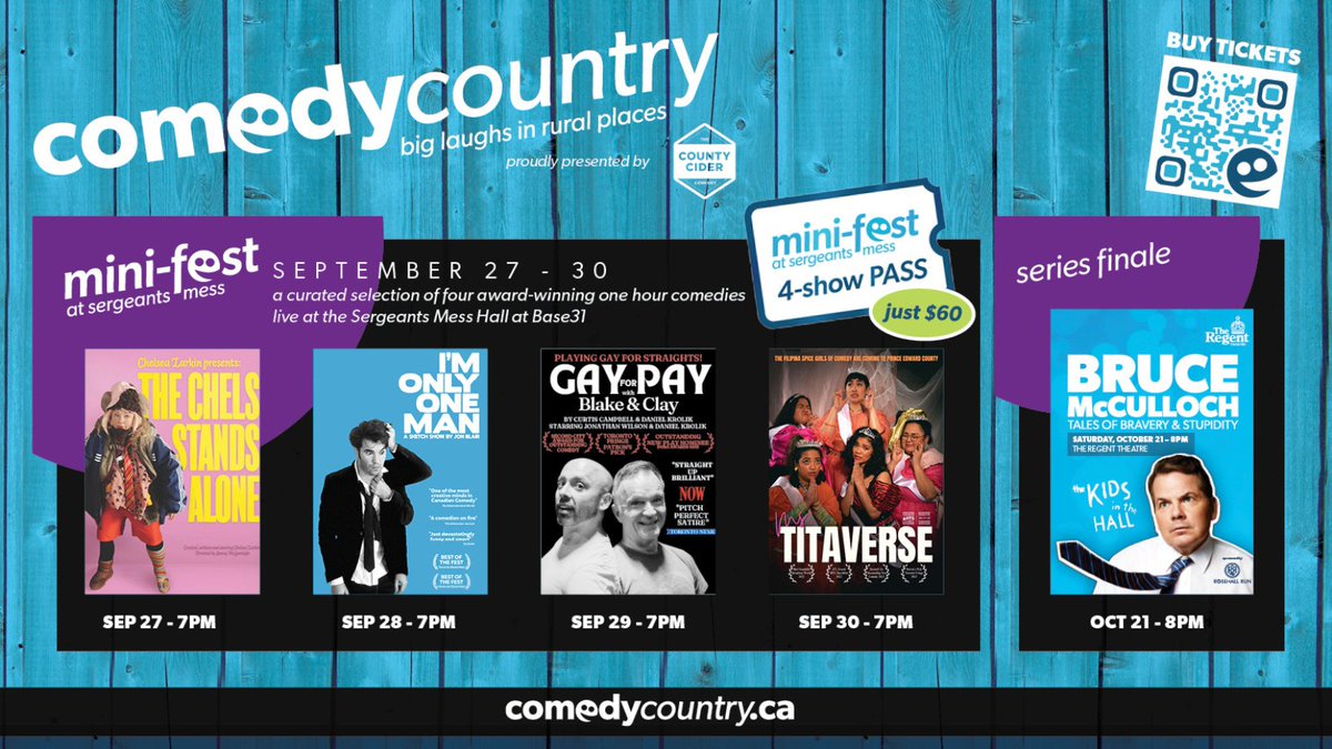 comedy_country's tweet photo. From September 27-30, #ComedyCountry brings you four smash-hit hour-long shows for a mini-festival of funny @Base31PEC!

🔥 With @ChelseaLarkin99 @okjonblair @gay4payprod @tita_collective 

Grab your 4-Show pass today at https://t.co/srJXDTm4If https://t.co/jPbOuDpe0T