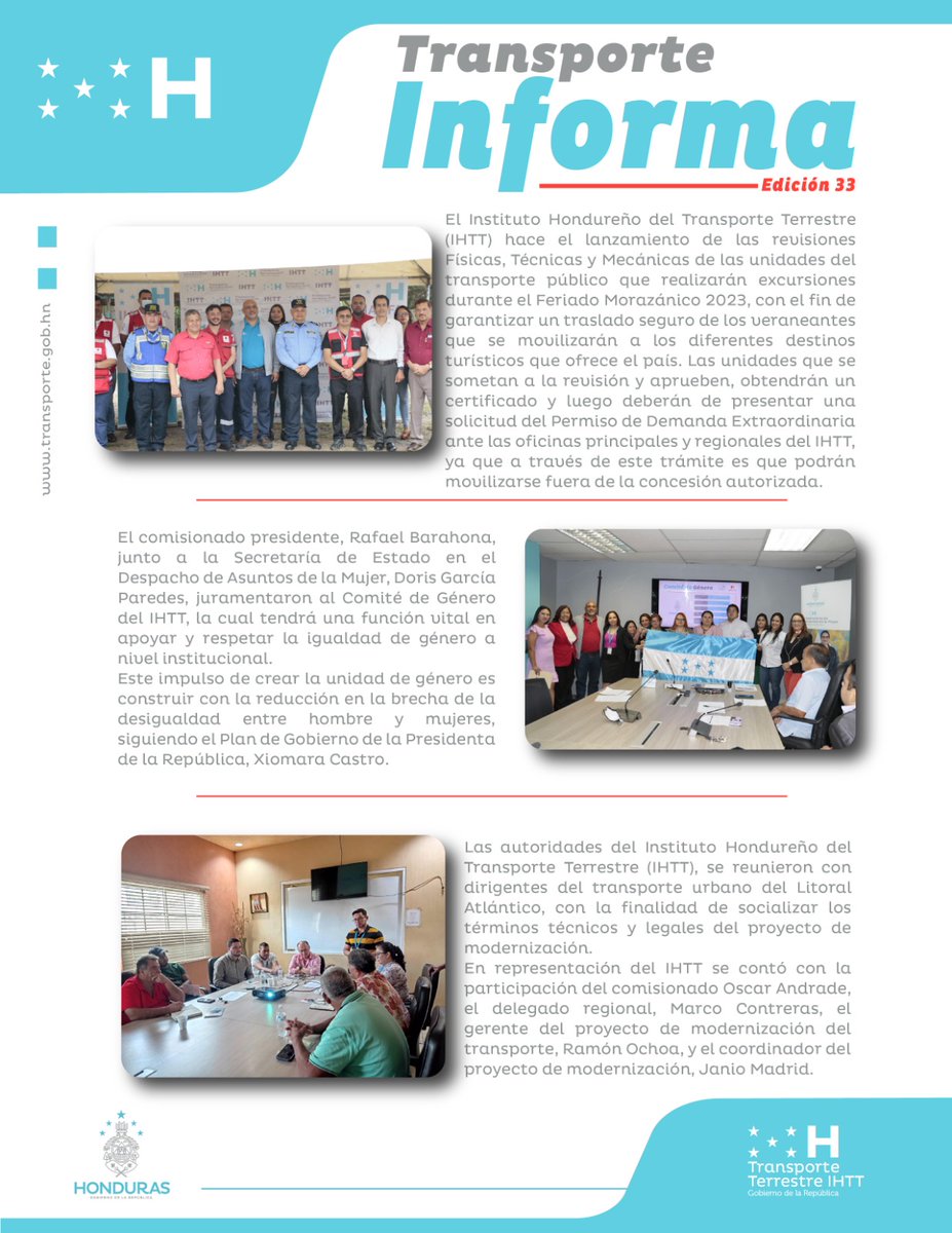 IHTT_HN's tweet photo. 📌Te compartimos nuestro resumen informativo, con las actividades más relevantes de la semana. 📲💻

#TransporteInforma
@Canal8_hn https://t.co/O4P5b7Risf