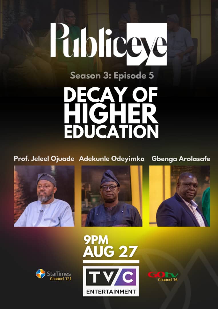 Join Host: @Funmilola in conversation with guests Professor Jeleel Ojuade, Adekunle Odeyimka and Gbenga Arolasafe on @tvcconnect by 9pm on Sunday August 27, 2023. The show is produced by @oyamedia with support from @macfound