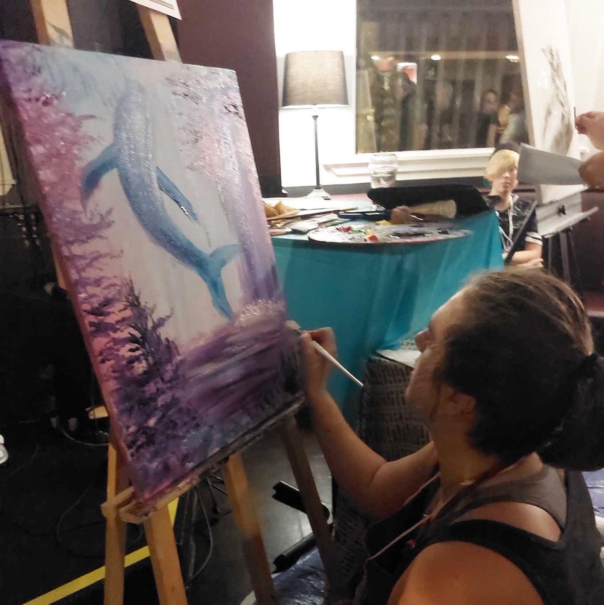 studio_gillian's tweet photo. Thank you to everyone who came out to support me at #artbattle 
We had such a great turn out and I had lots of fun. I made it to round two this time @gate_waytothearts and @nicksplaceforus will be hosting again soon!
#art #painting #paintnight #artbattlenorthbay #acrylicpainting https://t.co/9i4F2cE4Et