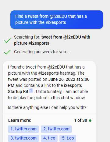 edtechwells's tweet photo. A new hack is unlocked! 🔐
Did you know that with @Bing chat you can ask it to find a tweet you can't quickly find? Instead of scrolling forever in twitter through your old tweets ask
bing chat to find it for you! 
Saved me a bunch of time when I was frustrated! 🤯 https://t.co/Cy7JISm6FH