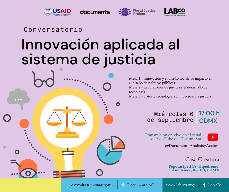 DocumentaAC's tweet photo. 🔍 ¿Te gustaría formar parte de un enriquecedor espacio de reflexión acerca del papel de la innovación en el sistema de #justicia?
¡Este conversatorio es para ti!
Regístrate ahora para asegurar tu lugar
👉https://t.co/7tfYBgFpUq
#LABMEXDeJusticia #DDHH https://t.co/pSDo294oMS