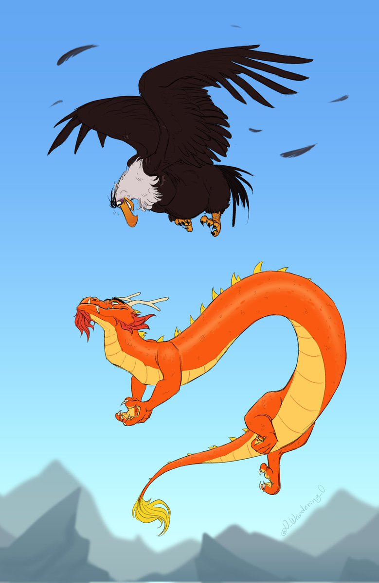 0_Wandering_0's tweet photo. Flight of old friends 🦅🐉

#art #arts #artist #artwork #ArtistOnTwitter #digital #DigitalArtist #digitalart #fanart #angrybirds #AngryBirdsFART #angrybirdsfandom #angrybirdsmovie #mightyeagle #mightydragon #sky #flight https://t.co/MzLVN9VmgD