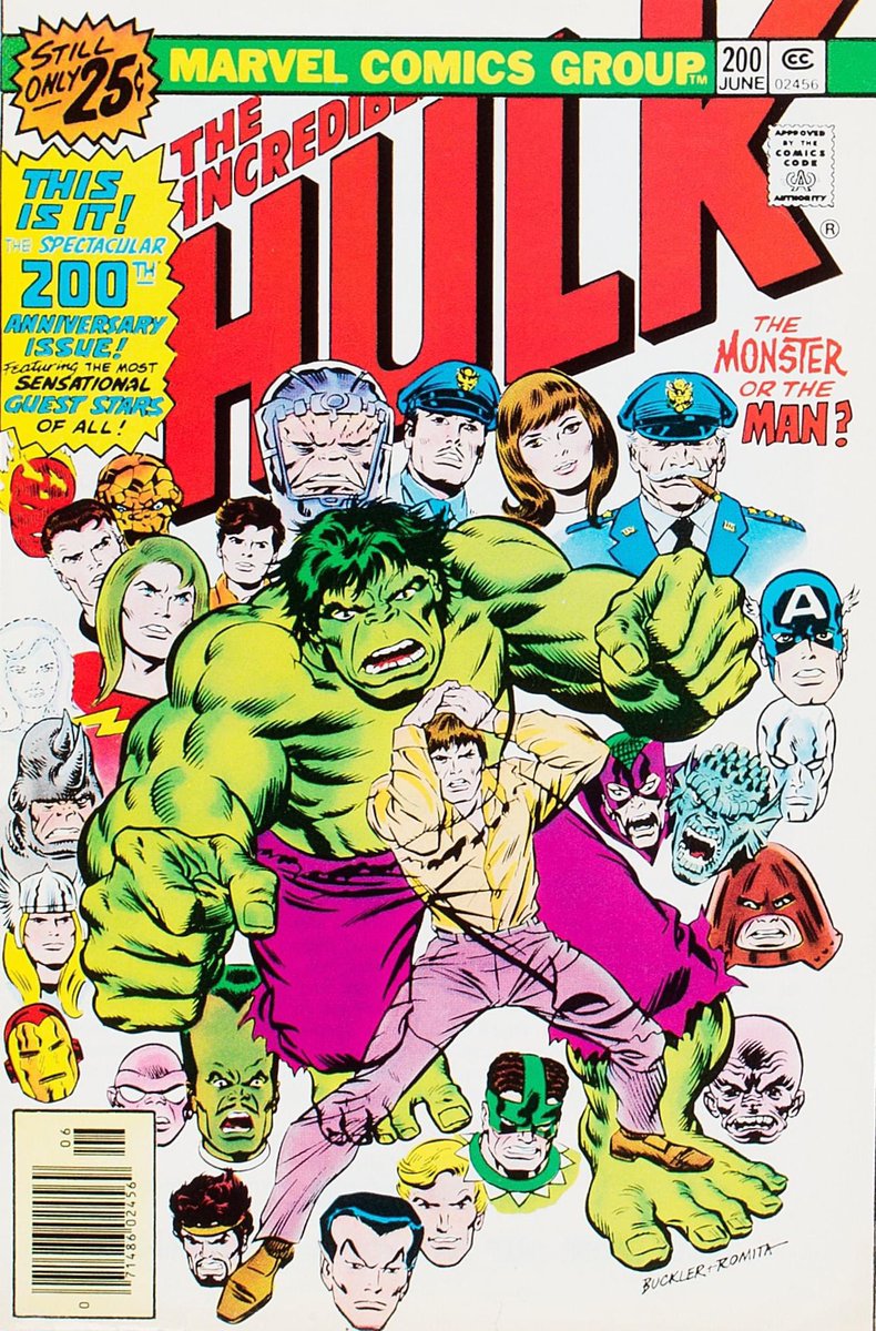codyghosthost's tweet photo. Celebration Time: The Incredible Hulk #200 cover art by Rich Buckler and John Romita, 1976.

#RichBuckler #JohnRomita #Hulk #IncredibleHulk #BettyRoss #DocSamson #SilverSurfer #Rhino #Thor #Avengers #FantasticFour #Namor #Mandarin #Hercules #TheLeader #IronMan  #ComicBookFever https://t.co/uvtiPZuhWK