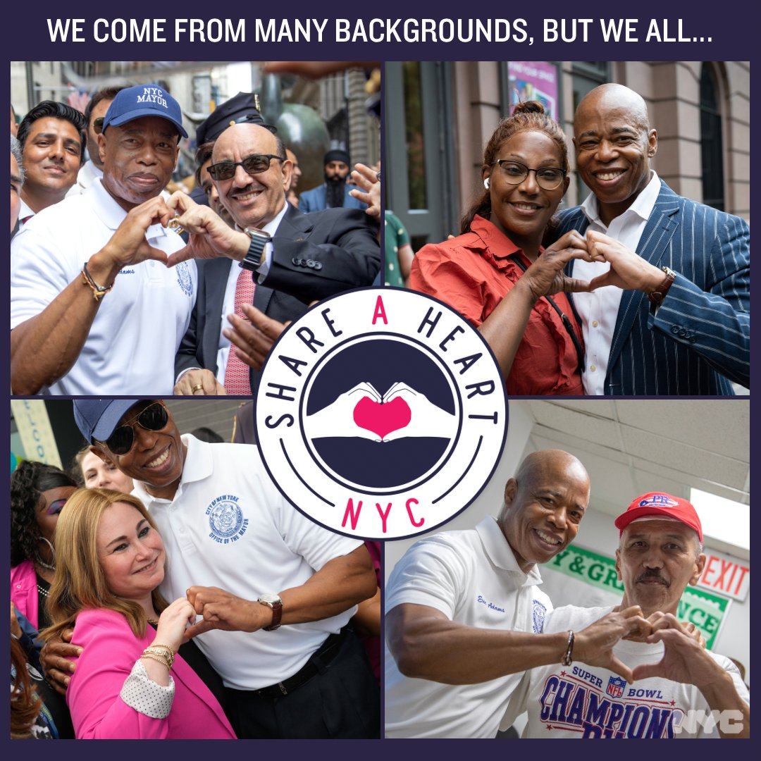 Many background. Five boroughs. One heart. #ShareAHeartNYC