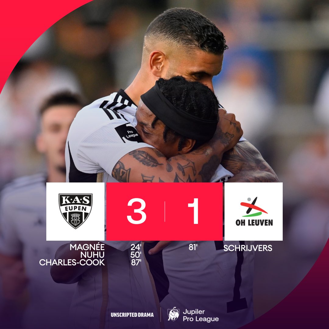 ProLeagueBE's tweet photo. Third win of the season for KAS Eupen! ⚫️⚪️
#jupilerproleague #eupohl https://t.co/PMyuXI3s9w