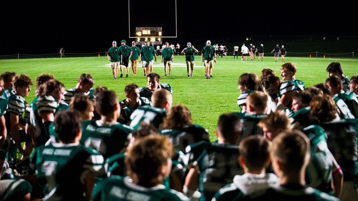 AnchorTMick's tweet photo. It was another VICTORY FRIDAY!!
This picture is everything. This entire staff contributes. Ego-free. Every player knows what they’re part of. Total #Trust all around. On to week 3. #GoCrickets https://t.co/hxEp5tSoWm