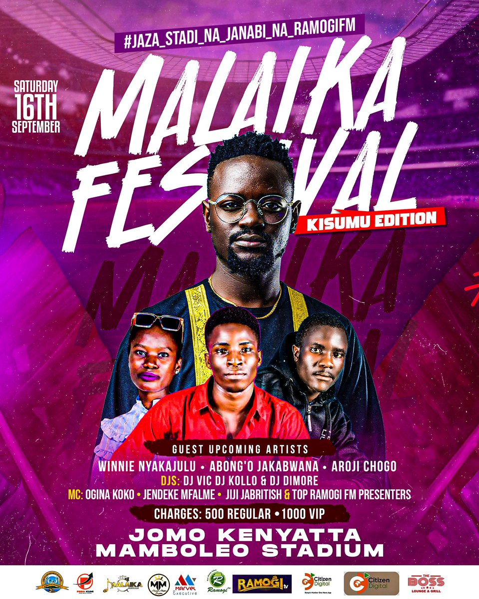 It is now official.. The first ever Festival for Ohangla to take place in a Stadium will be brought to you by @ramogifm and I. Call it MALAIKA FESTIVAL! Ladies and gentlemen, by extension #TeamJanabi, let's support our own and prove to the world that we are capable of doing. We…