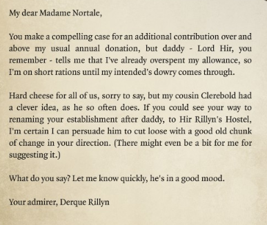 HNarbs's tweet photo. Gothric Rillyn - part of the Rillyn family, a patriar family in the city. The family now runs a martial combat academy but they had strong links to the guild. We can find another reference to the family in this letter. https://t.co/T2057WUREI