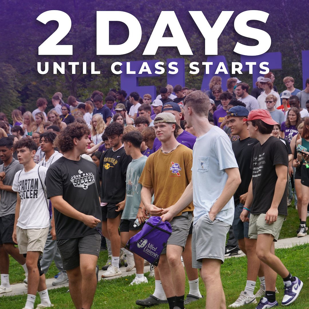 Just 2 days until classes kick-off! Let's embrace the upcoming semester and all the fantastic experiences it will bring. 

#alfredu #alfreduniversity #college #collegelife
